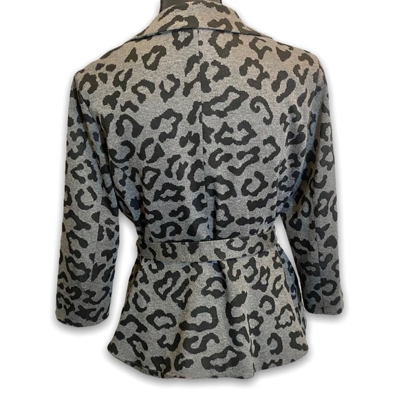 Sandro Animal Print Jacket Gray Black Medium - Picture 5 of 9